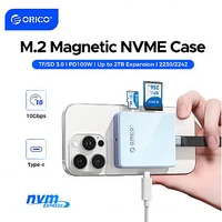 오리코 외장 SSD 케이스 M.2 NVMe 마그네틱 TF 카드 리더 PD 100W 10Gbps