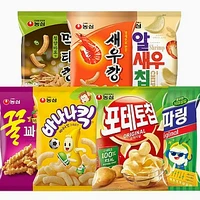 포테토칩4봉+꿀꽈배기4봉+바나나킥4봉+오징어집4봉