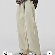 원턱 와이드 코듀로이 밴딩 팬츠